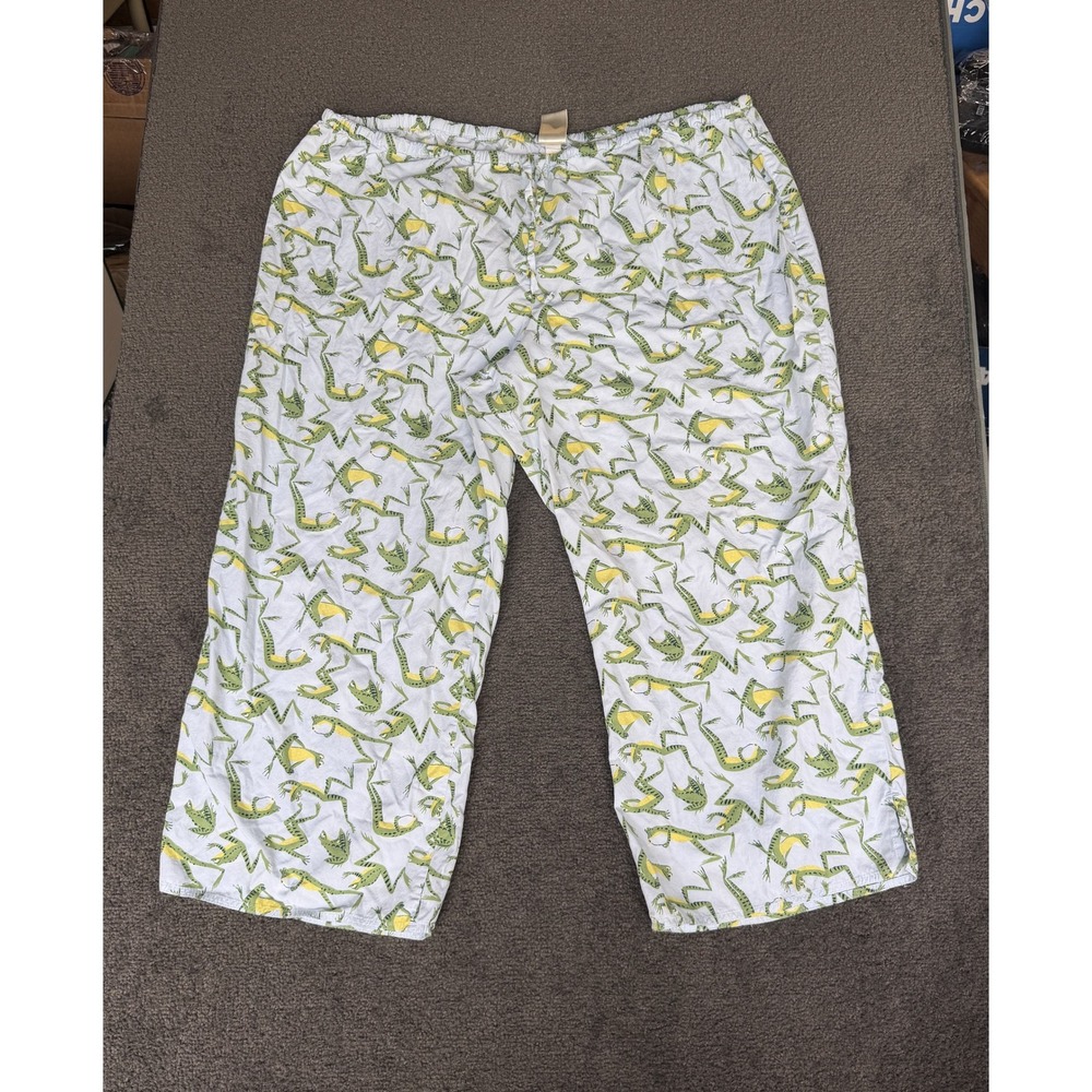 Old Navy XXL Frog Print Pajama Pants Blue Cotton Drawstring Lounge Bottoms